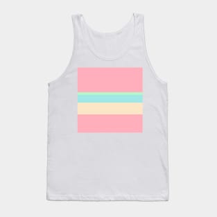 A limited merger of Soft Pink, Blue Lagoon, Magic Mint and Bisque stripes. Tank Top